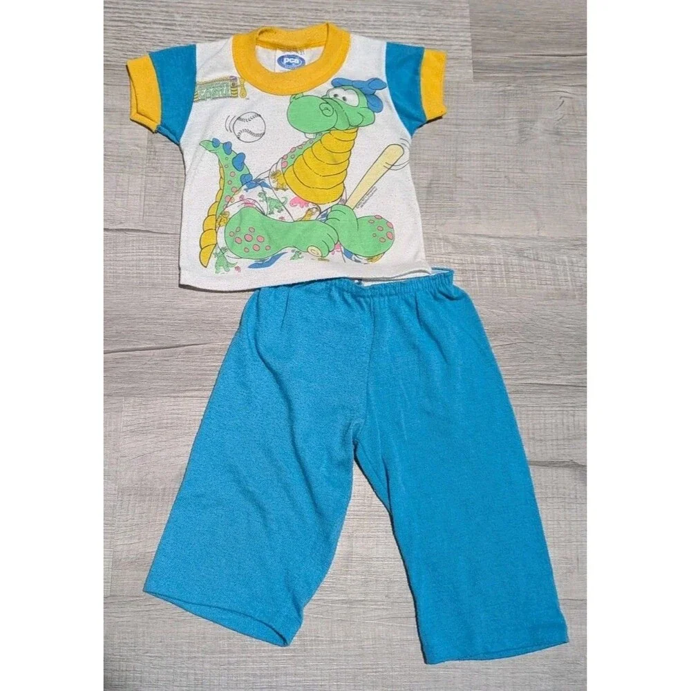 Eureeka's Castle Dragon Pajamas Set Vintage MTV 1991 Baseball Sz 2T READ